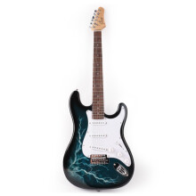 39 Inch Electric Guitar Thunder Blue Phoenix Body Low Action Maple Neck with Gig Bag