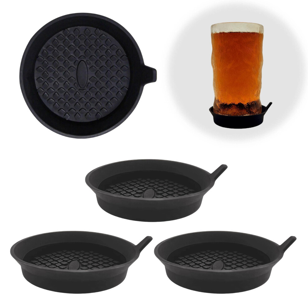 4Pack Silicone Car Cup Holder Coasters, Universal Fit Nonslip Leakproof Inserts Black 9113335677432