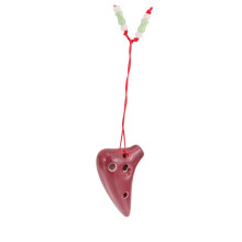 6 Hole Ceramic Ocarina in C Key for Beginners, Mini Flute Necklace with Clear Sound and Gift Box
