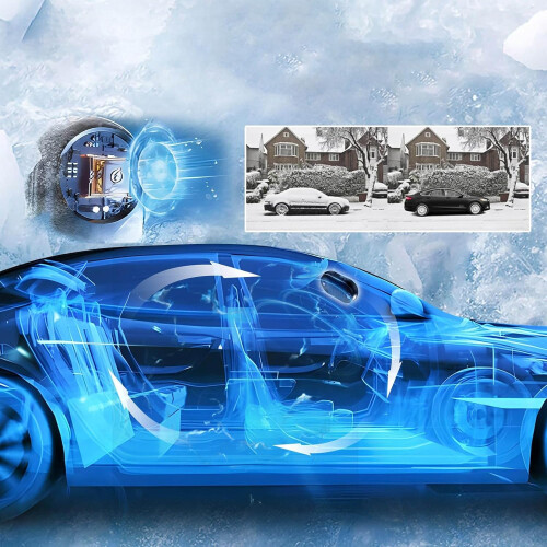 Car Windshield Snow Removal Device with Electromagnetic Defroster, Universal AntiFreeze Tool (2pc) 2