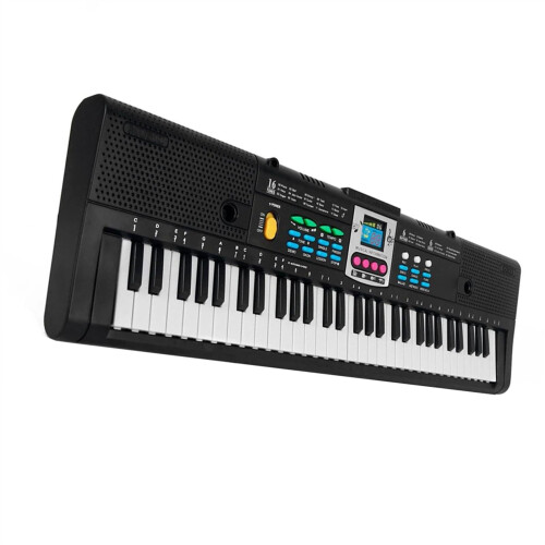 61 Key Electronic Keyboard Piano with Microphone, Multiple Tones and Rhythms, Comfortable Key Action
