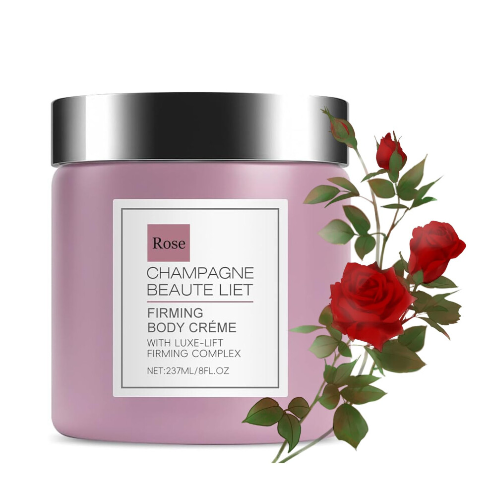 Cream Firming Body For Crepey Skin With Rapid Firming Effect, Antiaging Lotion Rose Scent 8Oz