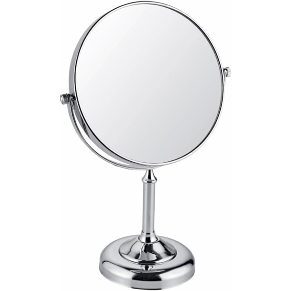 6 Inch Double Sided Makeup Mirror 3X Magnification, 360 Swivel Tabletop Vanity Mirror Chrome