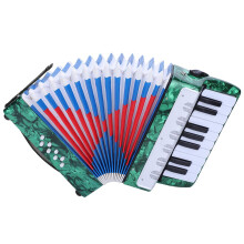 17 Key 8 Bass Green Accordion for Beginners Adults, Compact Lightweight Design with Adjustable Strap