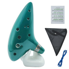 12 Hole Ocarina Alto C Ceramic Musical Instrument with Neck Strap Gift Box and Protective Bag