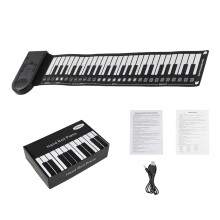 49 Key Roll Up Piano USB Rechargeable Foldable Electronic Keyboard with Recording and Multiple Tone Options for Travel