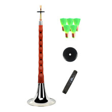 Handmade Chinese Suona in F Key, Traditional Ebony Mahogany Woodwind Instrument with Bright Expressive Tone for Beginners