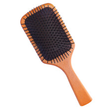 Wooden Paddle Hair Brush for Gentle Detangling, Scalp Massage and Frizz Reduction