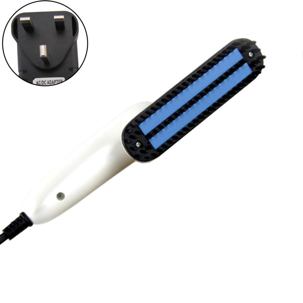 Beard Straightener Comb for Men and Women, Foldable Electric Hair Styling Brush with UK Plug