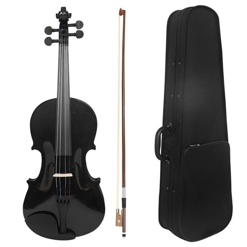 4/4 Full Size Violin for Beginners, Handcrafted Solid Wood Violin Set with Case and Bow for Students 2