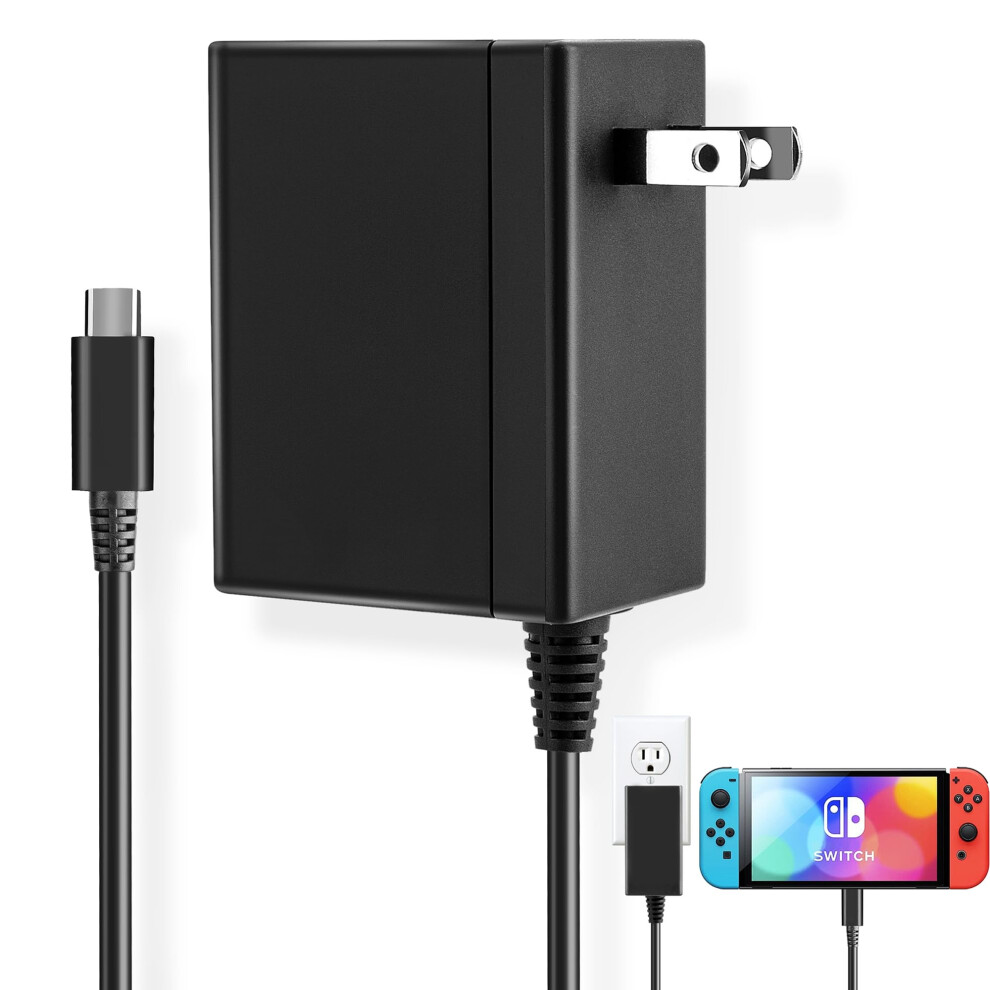 Charger For Nintendo Switch With 4.9Ft Cable, Fast Charging Ac Adapter For Oled Lite, Supports Tv Mode 9070919892684