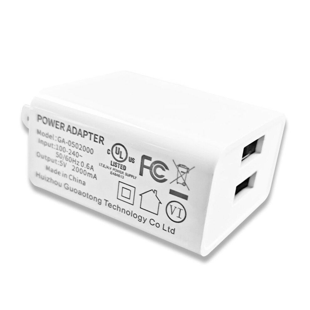 USB Wall Charger Dual Port 5V 2A for Philips Sonicare and Waterpik Electric Toothbrush