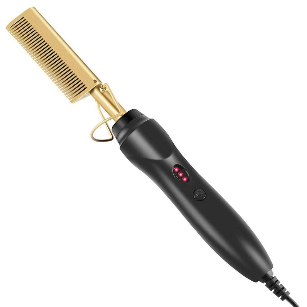 Ceramic Ionic Hair Straightener Brush Comb for Smooth and Frizz Styling