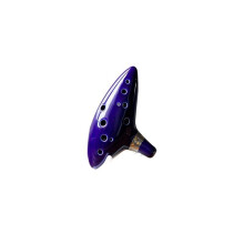12 Hole Ceramic Ocarina Flute Alto C Handcrafted Purple Glaze with Strap and Sheet Music