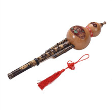 Chinese Hulusi Flute C Key Handmade Gourd Cucurbit Instrument with Case, Soft Timbre and Accurate Tuning