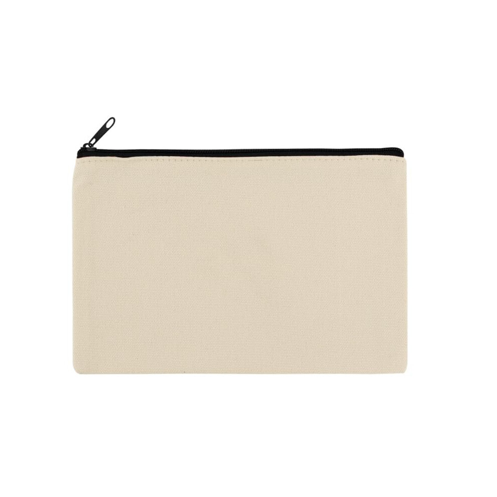 Canvas Makeup Bag with Zipper, Durable Canvas Cosmetic Pouch for Travel and Everyday Use