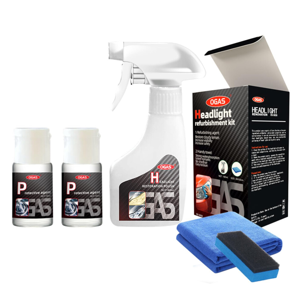 Headlight Restoration Kit For Yellowed And Cloudy Lenses, Fast Oxidation Removal, Easy Spray 9455672723824