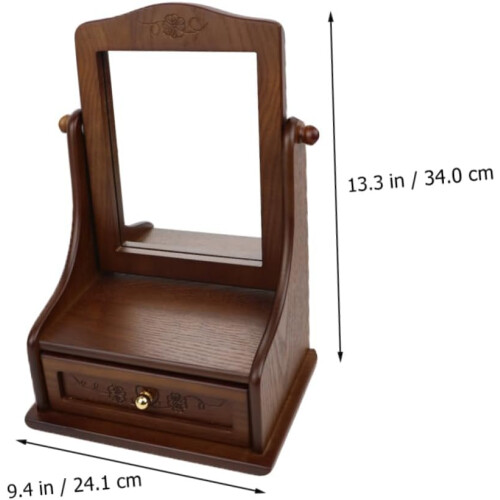 Vintage Vanity Mirror with Adjustable Angle, Clear Reflection, Elegant Tabletop Makeup Mirror 1