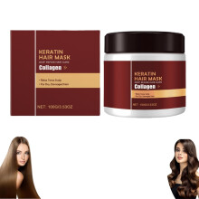 Keratin and Collagen Hair Mask for Dry Damaged Hair with Aloe Vera, Deep Moisture, Frizz Control, Split Ends , 3.53 oz