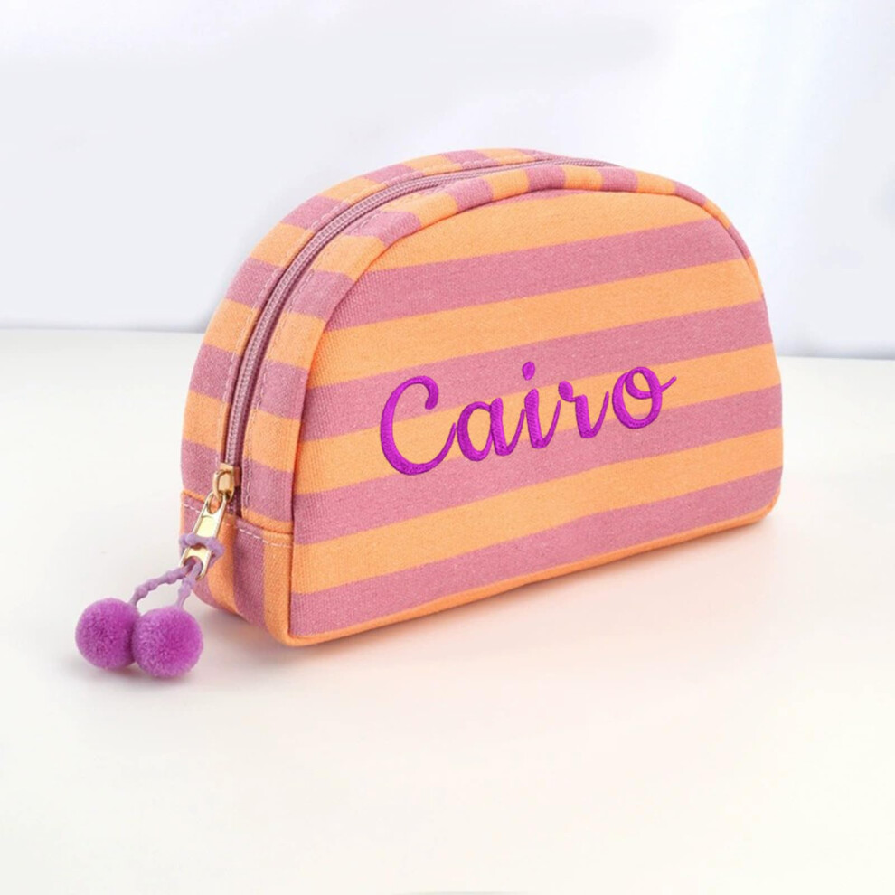 Cosmetic Bag with Name Embroidery, Custom Bridesmaid Gift, Durable Travel Makeup Bag