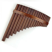 Pan Flute Key F 18 Pipe Brown Pan Pipes with Accurate F Key Tuning and Protective Case (Right)