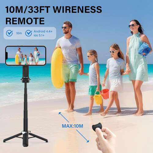 4in1 Magnetic Selfie Stick with Tripod, 360 Rotating Bluetooth Remote, PocketSize for iPhone/Android 1