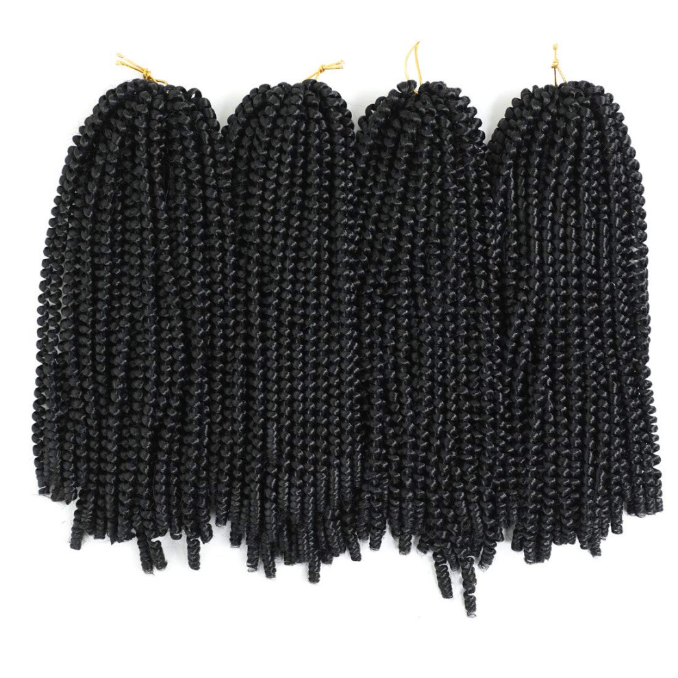Unisex Spring Twist Crochet Hair 14 Inch Ombre Bomb Twist Extensions Pretwisted Braids Full Head Coverage