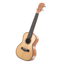 23 Inch Spruce Ukulele for Beginners, Handmade Sapele Back, Warm Balanced Tone, Travel Size