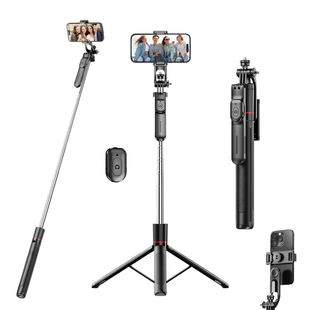 67 Inch Selfie Stick Tripod With Wireless Remote, 360 Rotatable Phone Holder, Extendable Travel Stand For Iphone And Camera 9113335680326