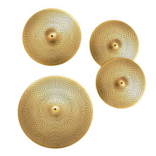 4pcs Gold Low Volume Cymbal Set Stainless Steel Practice Pack with Bag 14/16/20