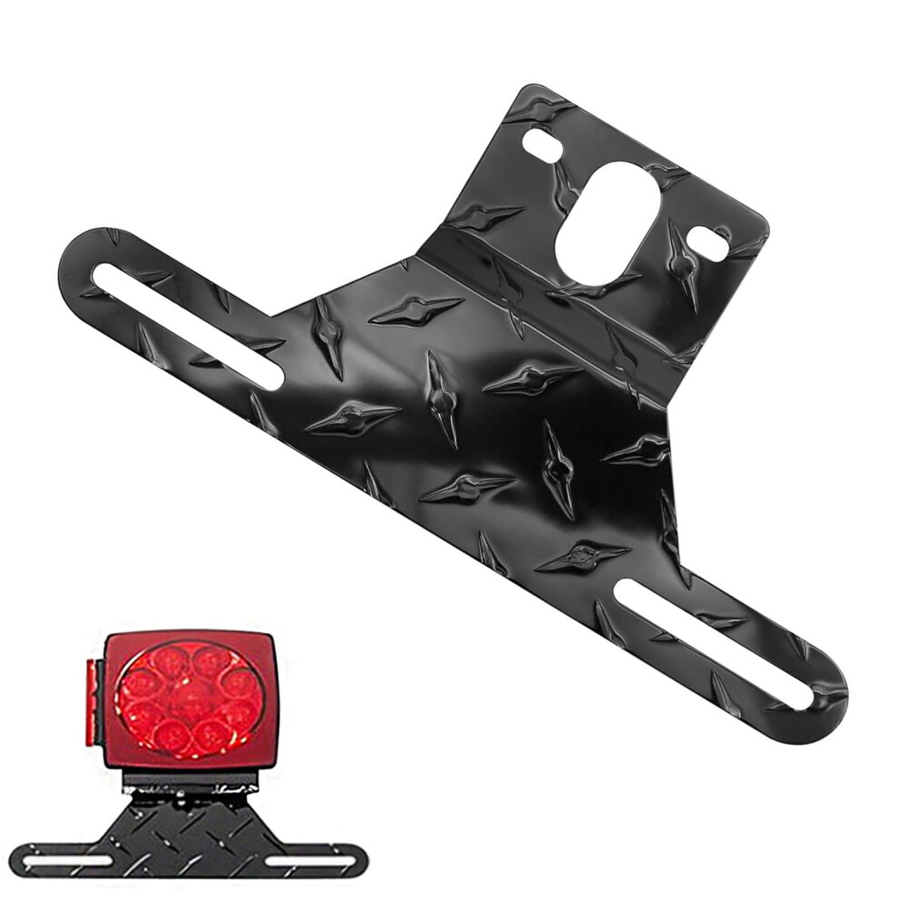 Aluminum Trailer License Plate Bracket With Universal Fit For Rv Atv Truck, 1Pc Light/Black 9053599059905