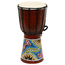 6 Inch Hand Carved African Djembe Drum with Rich Resonance Tone and Stable Rope Tuning