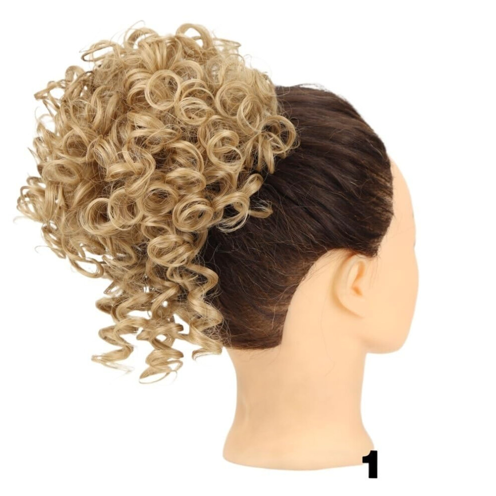 Messy Bun Hair Piece for Women, Elastic Drawstring Curly Hair Bun Extension with Natural Look