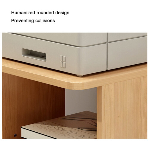 Large Double Layer Printer Stand with Locking Wheels, Adjustable Storage Shelves, Under Desk Printer Cart for Home Office 2
