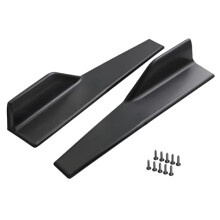2PCS Car Side Skirts and Rear Bumper Diffuser Kit, Carbon Fiber Look, Racing Style, Easy Install
