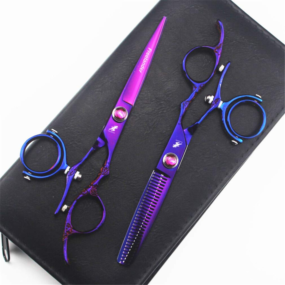 6.0 Professional Hair Cutting Scissors Set 440C Stainless Steel Barber and Thinning Shears