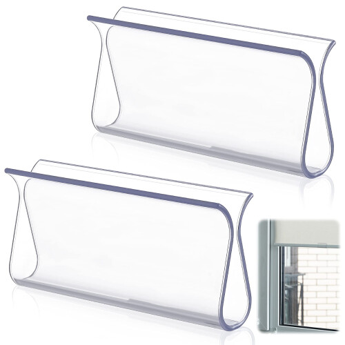 Roller Shade Hem Grip and Window Blind Pull Handle, Clear Durable Plastic, Easy Install, 2 Pack