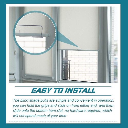 Roller Shade Hem Grip and Window Blind Pull Handle, Clear Durable Plastic, Easy Install, 2 Pack 2