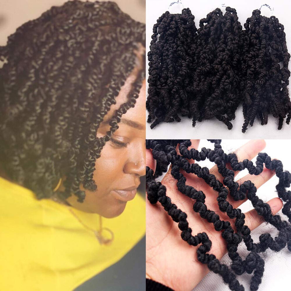 Unisex 10 Inch Short Spring Twist Crochet Braids Pretwisted Passion Twists Hair Extensions