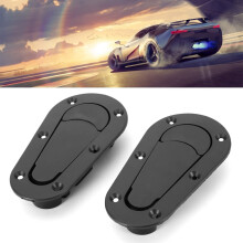 Universal Racing Car Hood Pins Kit with Flush Mount Latch, Secure ABS Engine Hood Lock Black