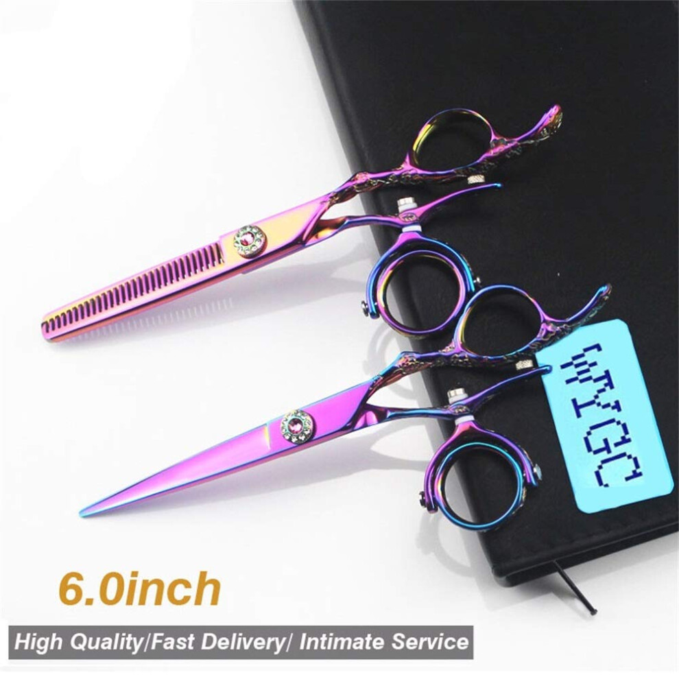 6 Inch Professional Hair Cutting Scissors 440C Steel Barber Shears with Precise Sharp Blades