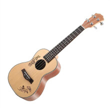 23 Inch Concert Ukulele Spruce Wood Guitar for Beginners and Adults with Enhanced Sound Projection