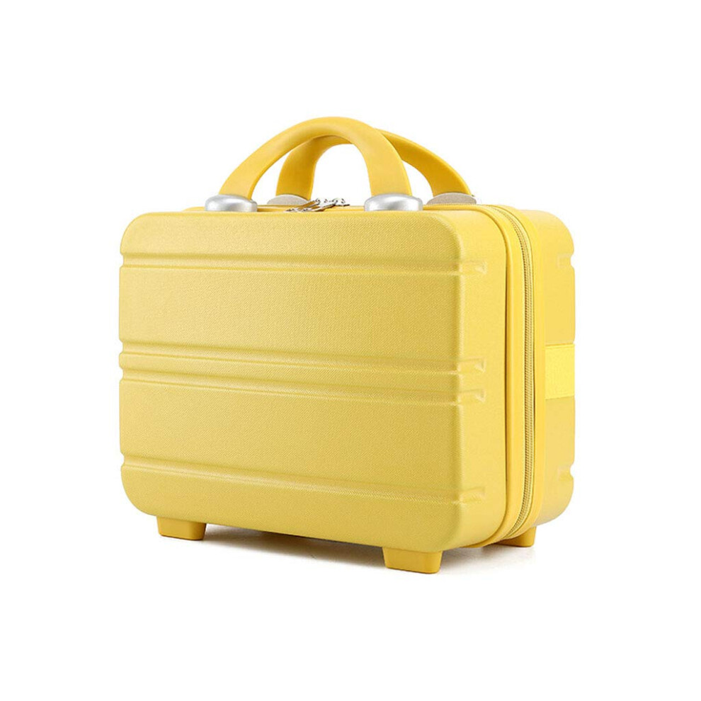 Yellow Waterproof Travel Makeup Bag with Large Capacity Storage and Double Zipper Carry On Case