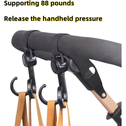 Multifunctional Hooks with Secure AntiSlip Grip for Scooter Stroller and Bicycle Handlebar 1