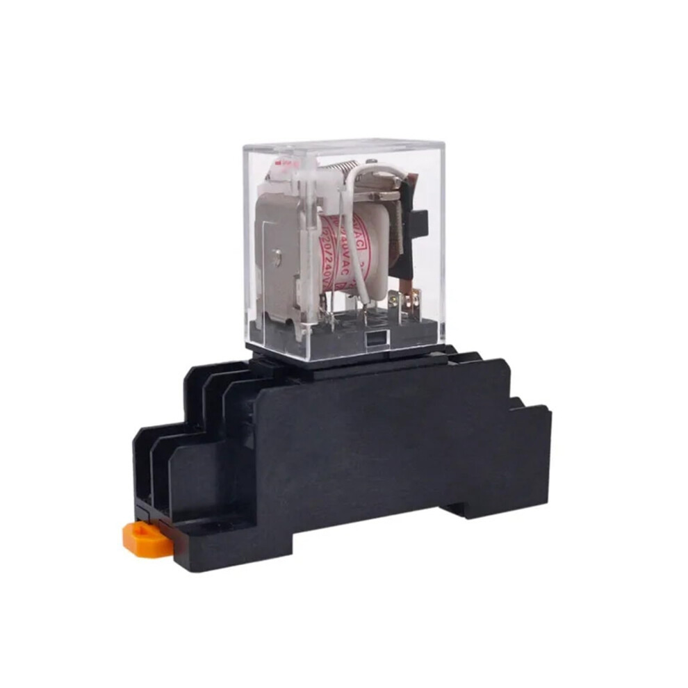 Electromagnetic Intermediate Relay Ac220v With Led Indicator And Socket Base, Hh53p My2nj Compatible 9070919895975