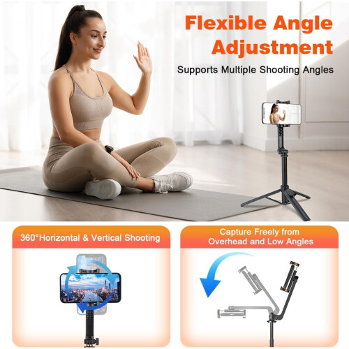Selfie Stick Tripod with Bluetooth Remote, Foldable 35' Phone Tripod Stand for iPhone and Android 1