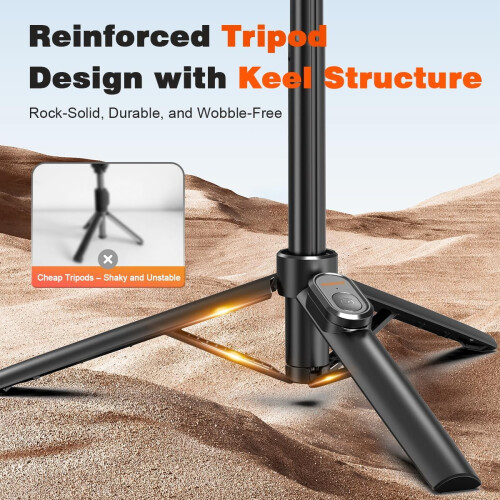 Selfie Stick Tripod with Bluetooth Remote, Foldable 35' Phone Tripod Stand for iPhone and Android 2