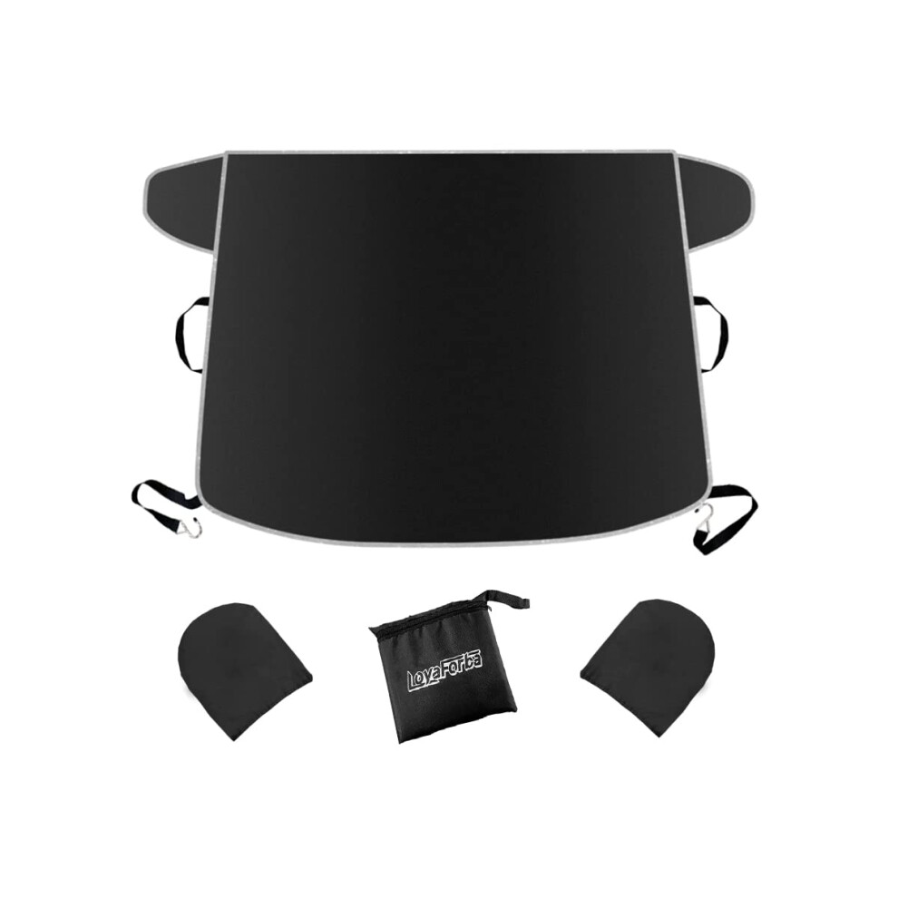 Windshield Snow Cover With Mirror Covers, Waterproof Allseason Car Sunshade For Frost And Ice 9053599061748