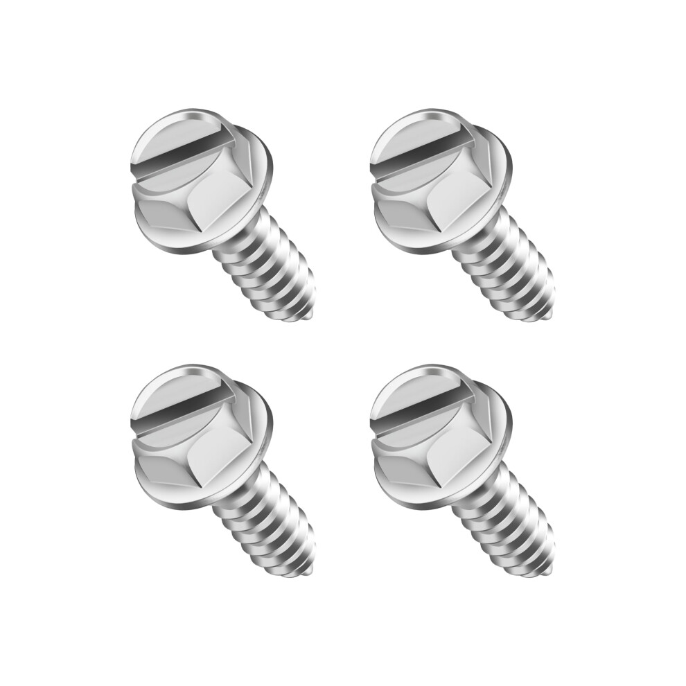 4Pcs Heavy Duty License Plate Screws And Bolts Kit, Rustresistant Universal Fit For Car Suv Truck, Silver 9053599062165