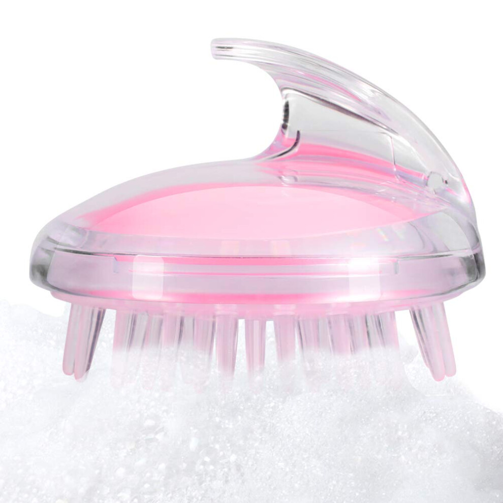 Pink Scalp Massager Shampoo Brush With Soft Bristles For Hair Washing And Shower Â